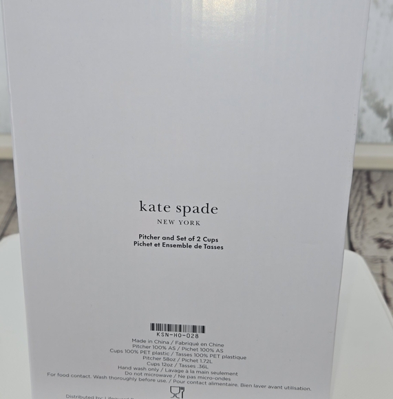 NIB Kate Spade Lemonade Pitcher 2 Cups with Lid for pitcher - Picture 6 of 7